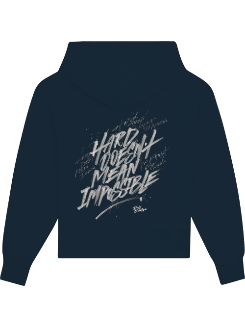 Premium Heavy Cotton Hoodie "Hard does not mean impossible"