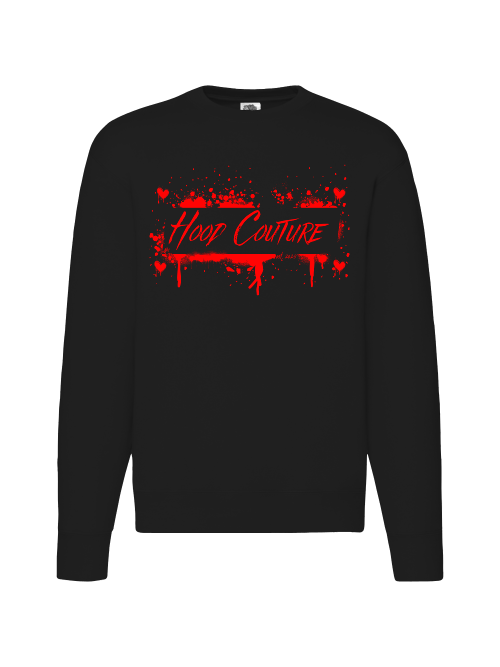 Premium Unisex Crew Neck Sweater Modell 2 "Hood Couture Bloody Love"