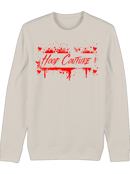 Premium Unisex Crew Neck Sweatshirt "Hood Couture Bloody Love White"