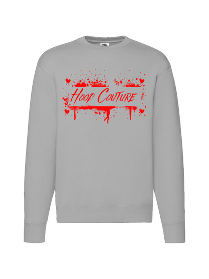Premium Unisex Crew Neck Sweater Modell 2 "Hood Couture Bloody Love"