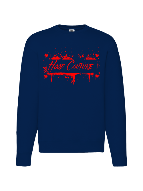 Premium Unisex Crew Neck Sweater Modell 2 "Hood Couture Bloody Love"