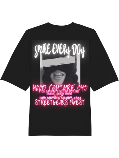 Oversized Unisex Premium T-Shirt "smile.female1.backprint"