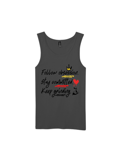 Premium Softstyle Tank Top Men "Obsession. Committement. Grind."