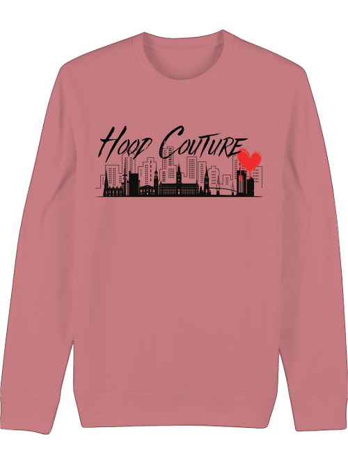 Premium Unisex Crew Neck Sweatshirt "Hood Couture Skyline"