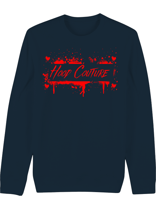 Premium Unisex Crew Neck Sweatshirt "Hood Couture Bloody Love"