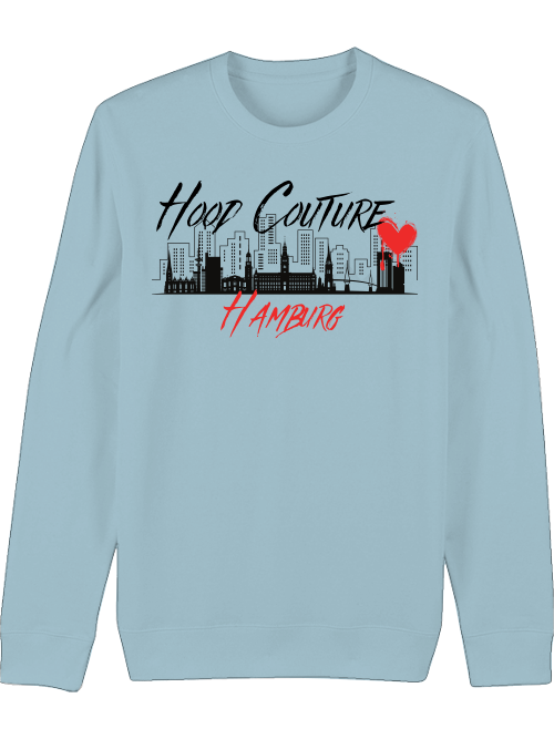 Premium Unisex Crew Neck Sweatshirt "Hood Couture Hamburg rot"