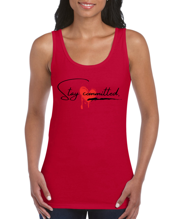 Premium Women Softstyle Tank Top "Stay Committed"