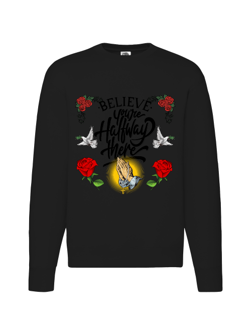 Premium Unisex Crew Neck Sweater Modell 2 "Believe."