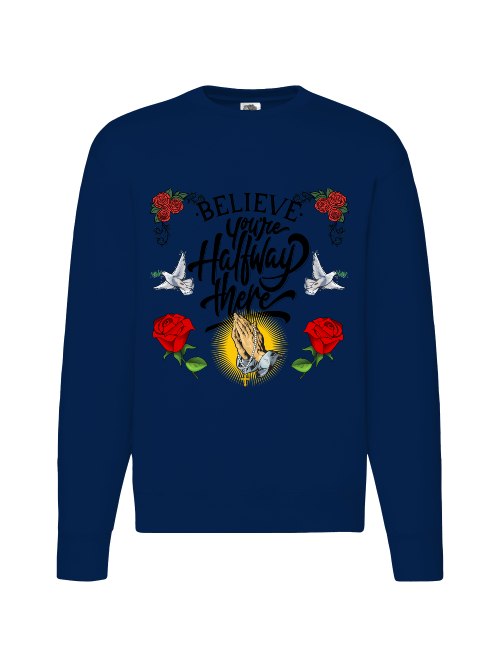 Premium Unisex Crew Neck Sweater Modell 2 "Believe."