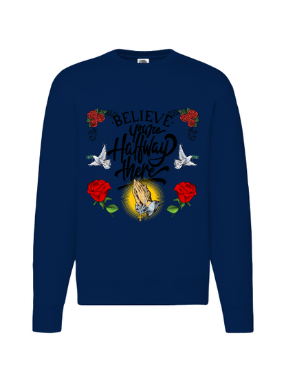 Premium Unisex Crew Neck Sweater Modell 2 "Believe."