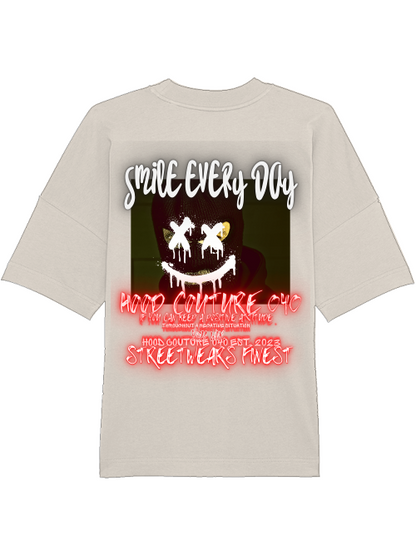 Oversized Unisex Premium T-Shirt "smile.original.hell.backprint"