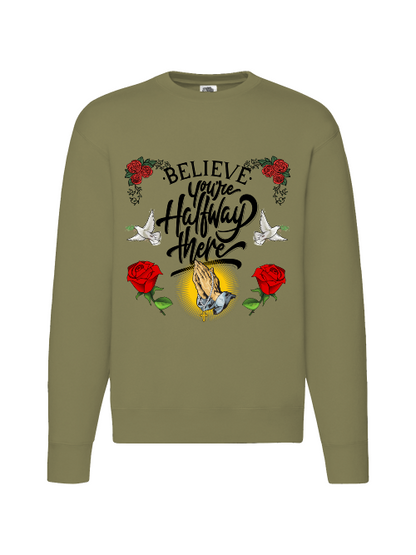 Premium Unisex Crew Neck Sweater Modell 2 "Believe."