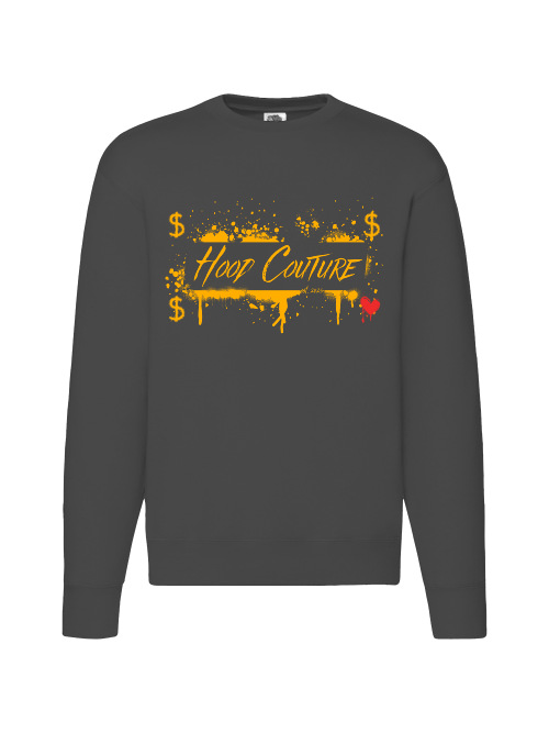 Premium Unisex Crew Neck Sweater Modell 2 "Hood Money Couture"
