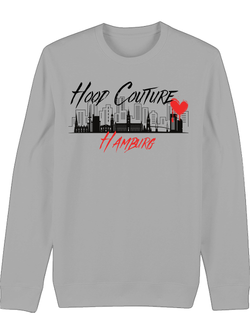 Premium Unisex Crew Neck Sweatshirt "Hood Couture Hamburg rot"