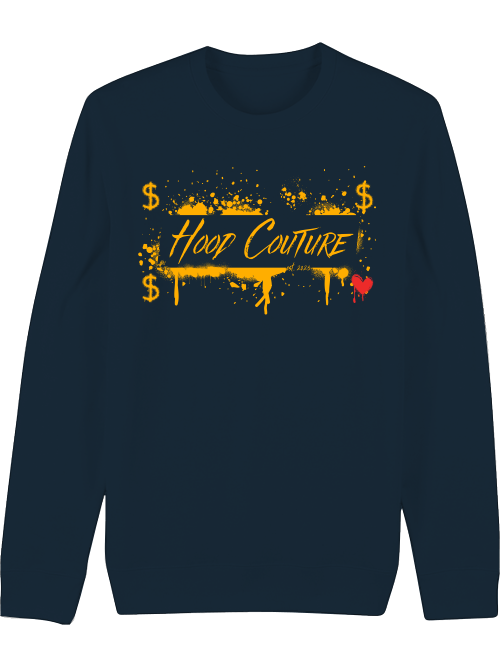 Premium Unisex Crew Neck Sweatshirt "Hood Money Couture Black"