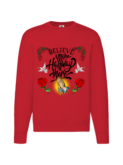 Premium Unisex Crew Neck Sweater Modell 2 "Believe."