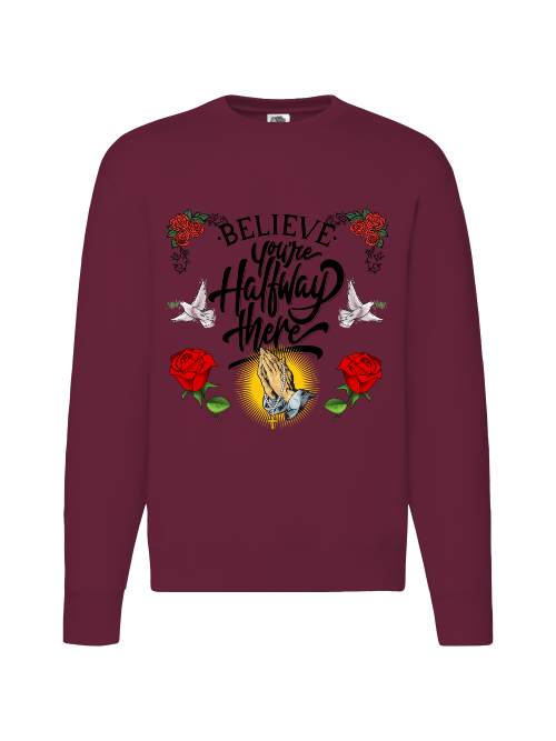 Premium Unisex Crew Neck Sweater Modell 2 "Believe."