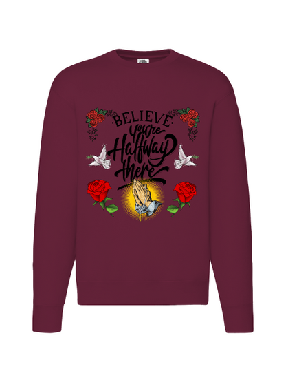 Premium Unisex Crew Neck Sweater Modell 2 "Believe."