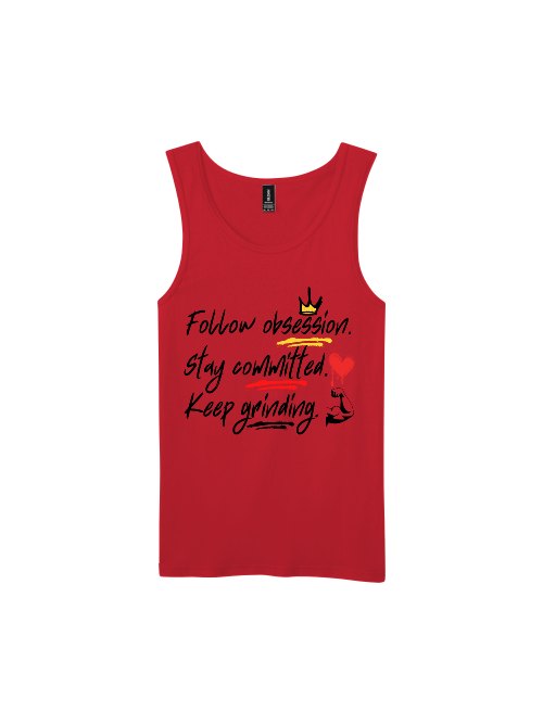 Premium Softstyle Tank Top Men "Obsession. Committement. Grind."