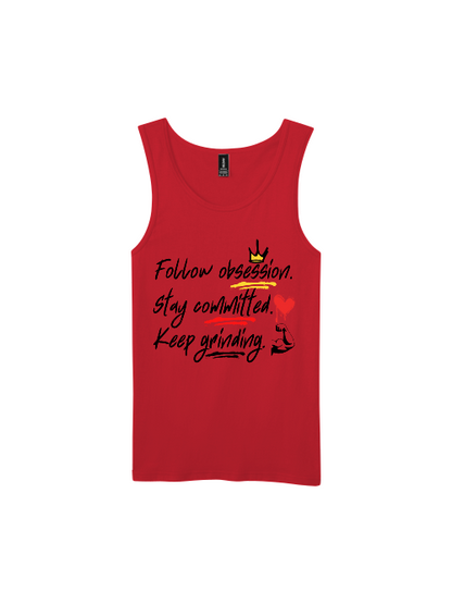 Premium Softstyle Tank Top Men "Obsession. Committement. Grind."