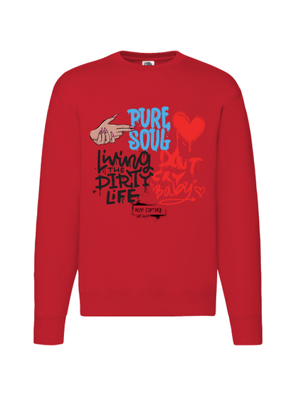 Premium Unisex Crew Neck Sweater Modell 2 "Living The Dirty Life"