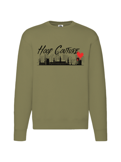 Premium Unisex Crew Neck Sweater Modell 2 "Hood Couture Skyline"