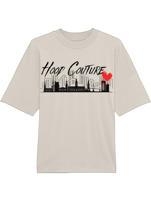 Oversized Unisex Premium T-Shirt "Hood Couture Skyline"