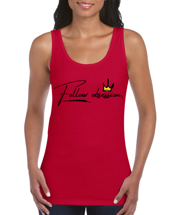 Premium Women Softstyle Tank Top "Follow Obsession."