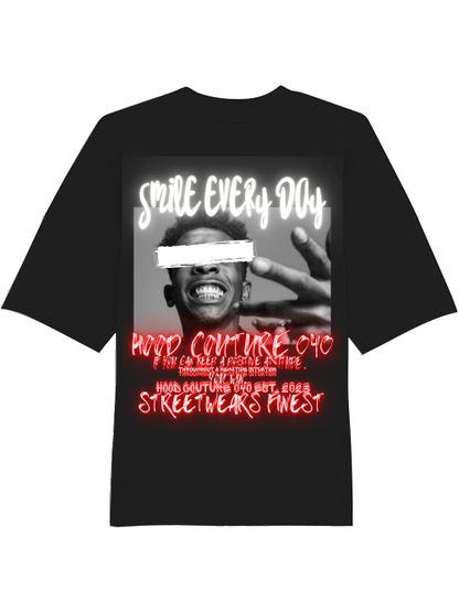 Oversized Unisex Premium T-Shirt "smile.designer.backprint"