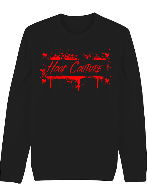 Premium Unisex Crew Neck Sweatshirt "Hood Couture Bloody Love"