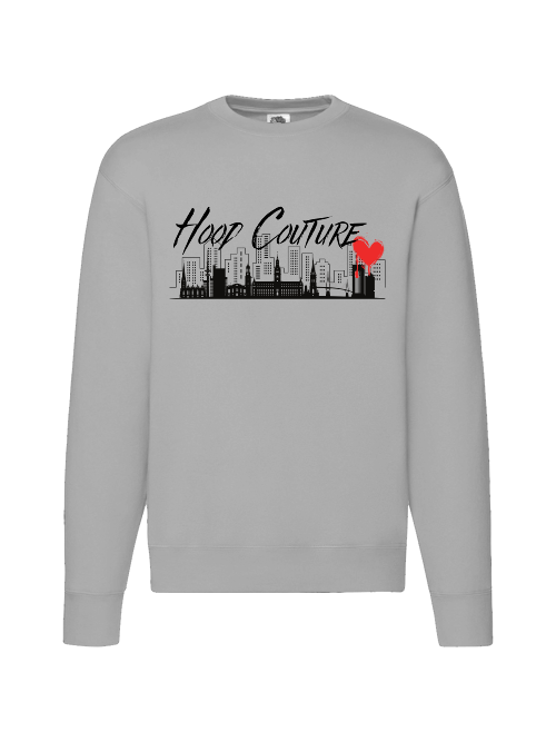 Premium Unisex Crew Neck Sweater Modell 2 "Hood Couture Skyline"