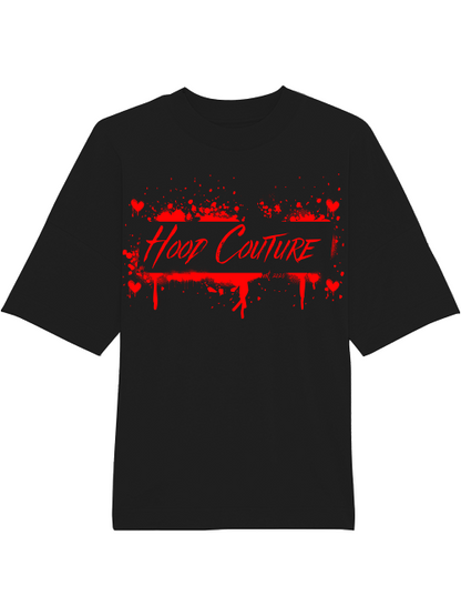 Oversized Unisex Premium T-Shirt "Hood Couture Bloody Love"