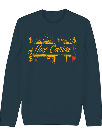 Premium Unisex Crew Neck Sweatshirt "Hood Money Couture Black"